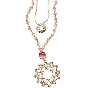 Lacy filigree double layer necklace